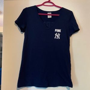 PINK VICTORIA SECRET NEW YORK YANKEES TEE